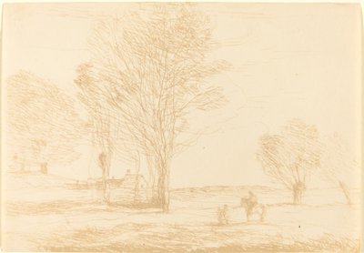 Horseman Halted in the Countryside by Jean Baptiste Camille Corot
