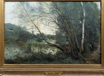 The Pond with the Tree by Jean Baptiste Camille Corot