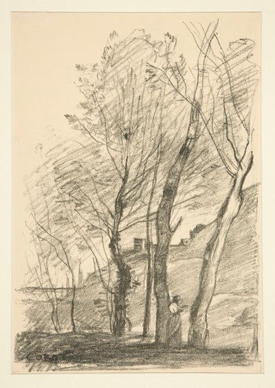 Reading Beneath the Trees by Jean Baptiste Camille Corot