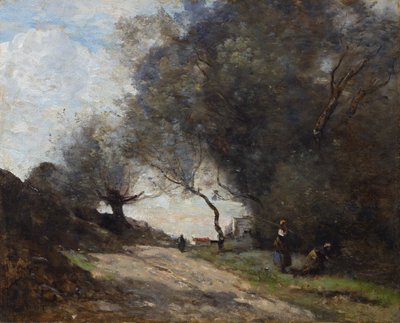 The Harvest by the Roadside by Jean Baptiste Camille Corot