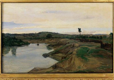 The Walk of Poussin, Roman Countryside by Jean Baptiste Camille Corot