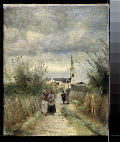 Bell Tower in Argenteuil (Road to the Church) by Jean Baptiste Camille Corot