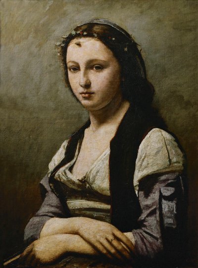 Lady with a Pearl by Jean Baptiste Camille Corot