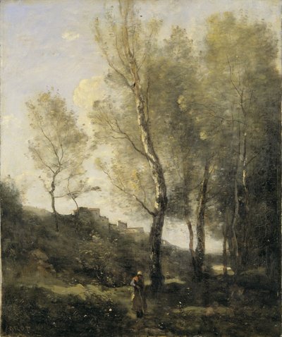 Landscape with Poplars by Jean Baptiste Camille Corot