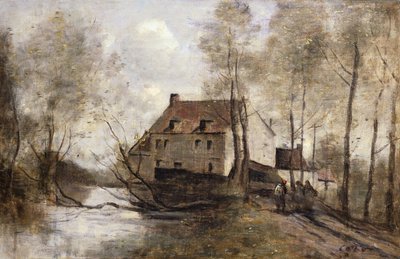 Le Moulin Brule, Planque, near Douai by Jean Baptiste Camille Corot