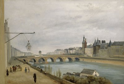 Le Pont au Change, seen from the Quai de Gesvres by Jean Baptiste Camille Corot