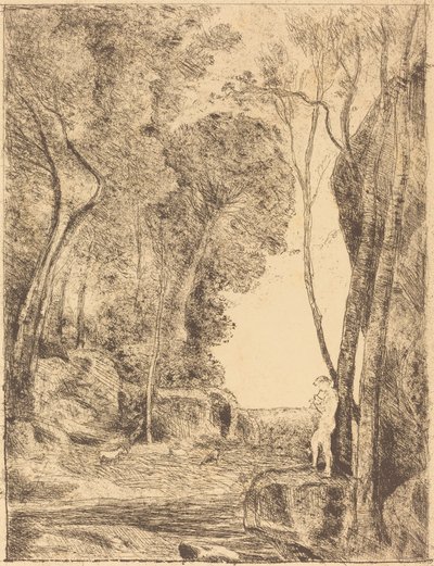 Little Shepherd by Jean Baptiste Camille Corot