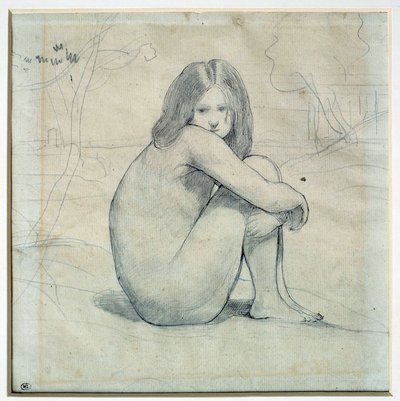 Little Girl Sitting in a Landscape by Jean Baptiste Camille Corot