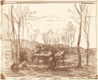 Luncheon in a Clearing by Jean Baptiste Camille Corot
