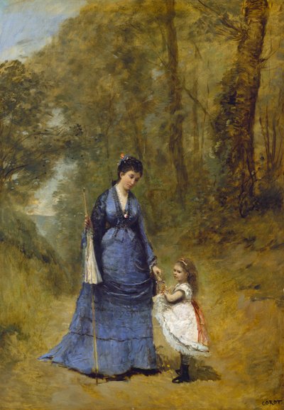 Madame Stumpf and Her Daughter, 1872 by Jean Baptiste Camille Corot