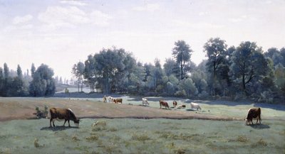 Marcoussis - Cows Grazing, 1845-50 by Jean Baptiste Camille Corot