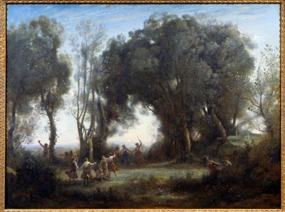 Matinee, nymphs dance. Painting by Camille Corot (1796-1875) by Jean Baptiste Camille Corot