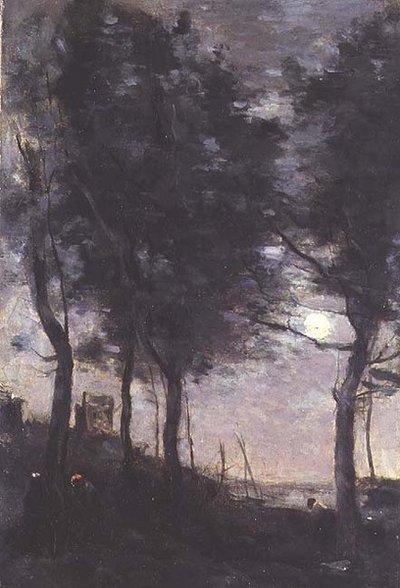 Moonlight by the Sea by Jean Baptiste Camille Corot