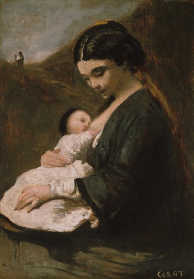 Mother and Child by Jean Baptiste Camille Corot