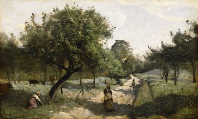 Path with Apple Trees by Jean Baptiste Camille Corot