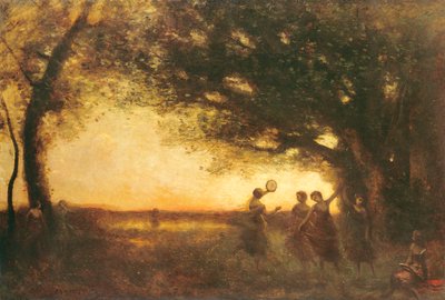 Pleasures of the Evening by Jean Baptiste Camille Corot