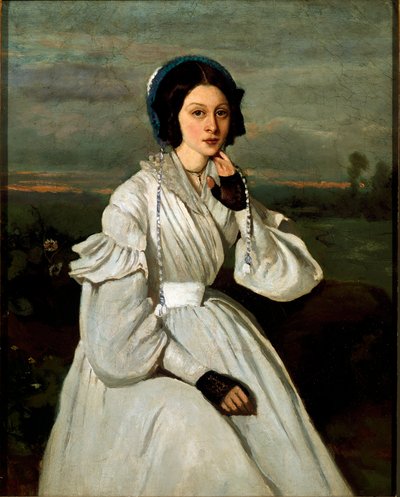 Portrait of Louise Claire Sennegon, Future Madame Charmois by Jean Baptiste Camille Corot