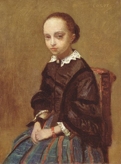 Portrait of a Girl by Jean Baptiste Camille Corot