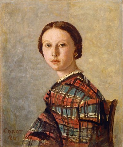 Portrait of a Young Girl by Jean Baptiste Camille Corot