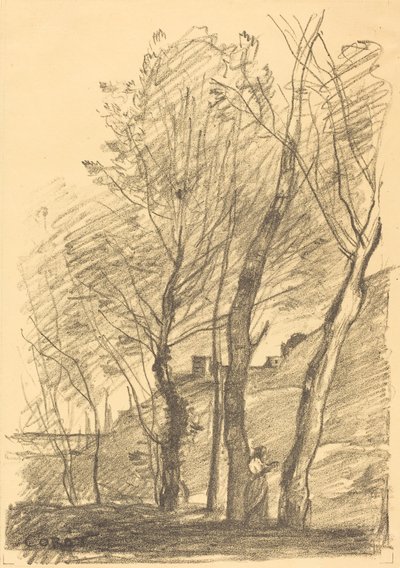 Reading Beneath the Trees, 1874 by Jean Baptiste Camille Corot