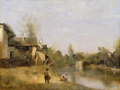 Riverbank at Mery sur Seine, Aube, c.1870 by Jean Baptiste Camille Corot