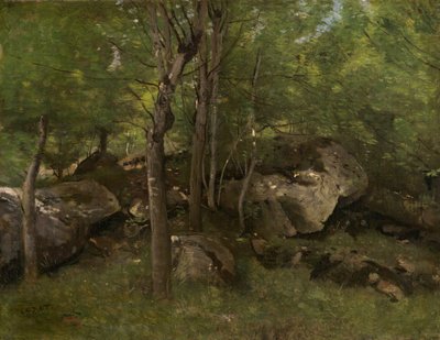 Rocks in the Forest of Fontainebleau by Jean Baptiste Camille Corot