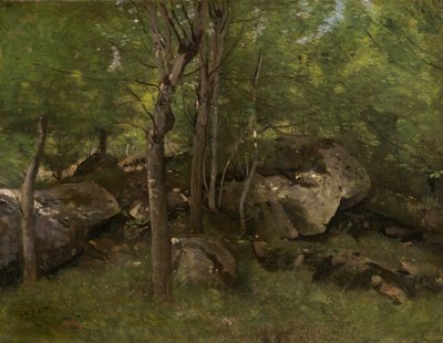 Rocks in the Forest of Fontainebleau by Jean Baptiste Camille Corot