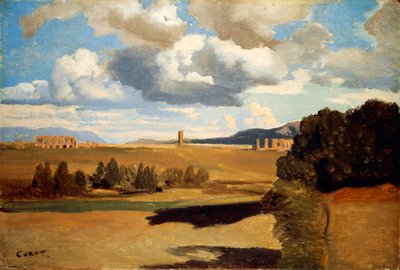 Roman Campagna with Claudian Aqueduct by Jean Baptiste Camille Corot