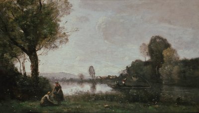Seine Landscape Near Chatou, 1885 by Jean Baptiste Camille Corot
