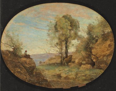 Shepherd Overlooking a Rocky Gorge, 1859 by Jean Baptiste Camille Corot