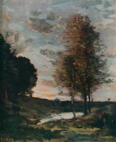 Sunset, c1910 by Jean Baptiste Camille Corot