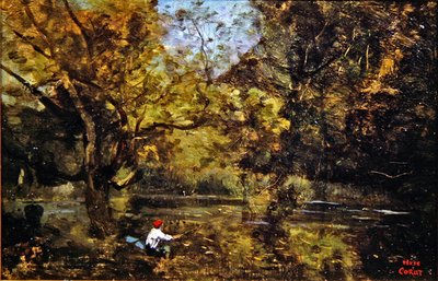The Angler by Jean Baptiste Camille Corot