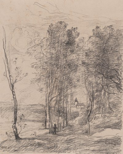 The Belfry of St.-Nicolas-les-Arras by Jean Baptiste Camille Corot
