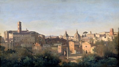 The Forum Seen from the Farnese Gardens, Rome, 1826 by Jean Baptiste Camille Corot