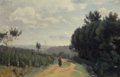 The Heights of Sevres, The Troyon Path by Jean Baptiste Camille Corot