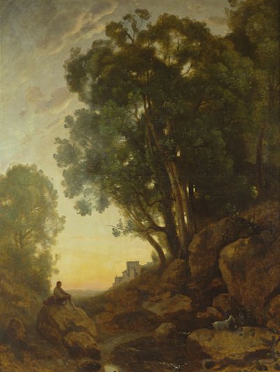 The Italian Goatherd, or The Effect of the Setting Sun by Jean Baptiste Camille Corot