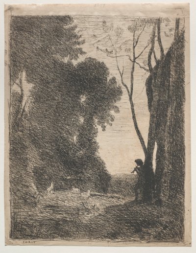 The Little Shepherd, 1855 by Jean Baptiste Camille Corot