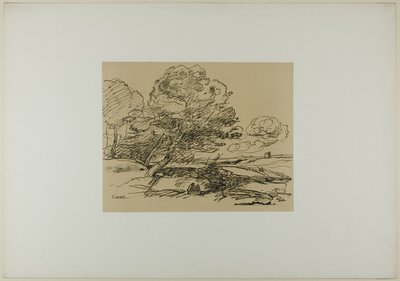 The Lonely Tower by Jean Baptiste Camille Corot
