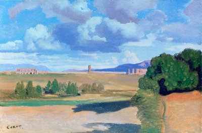 The Roman Campagna, with the Claudian Aqueduct, c1826 by Jean Baptiste Camille Corot