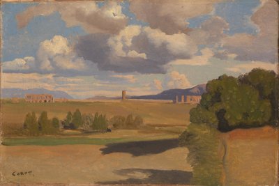 The Roman Campagna, with the Claudian Aqueduct, c. 1826 by Jean Baptiste Camille Corot