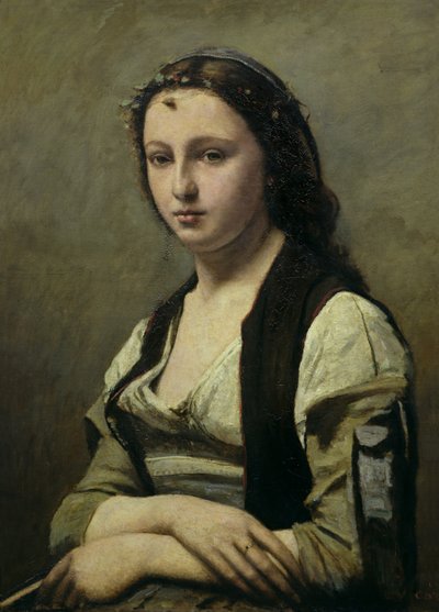 The Woman with the Pearl by Jean Baptiste Camille Corot