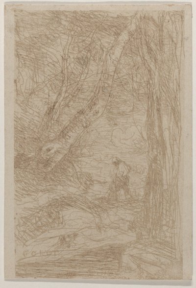 The Woodcutter of Rembrandt by Jean Baptiste Camille Corot