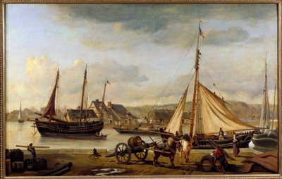 The front port of Rouen in 1834 by Jean Baptiste Camille Corot