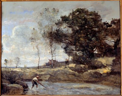 The net lift by Jean Baptiste Camille Corot