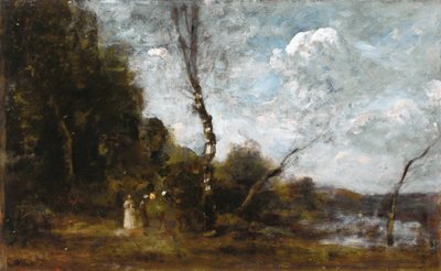 Three Peasant Women by a Wood by Jean Baptiste Camille Corot