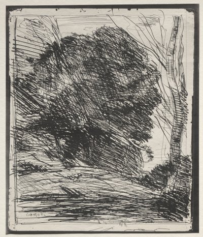 Trees on the Mountain by Jean Baptiste Camille Corot