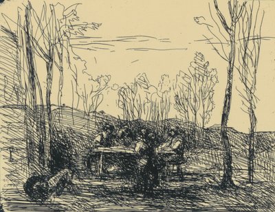 A Lunch in the Clearing by Jean Baptiste Camille Corot