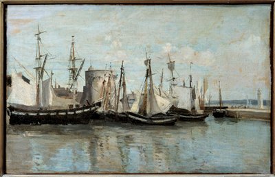 View of La Rochelle, entrance to the port in 1851 by Jean Baptiste Camille Corot