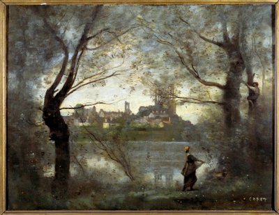 View of Mantes by Jean Baptiste Camille Corot