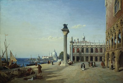 View of Venice: The Piazzetta Seen from the Riva degli Schiavoni by Jean Baptiste Camille Corot